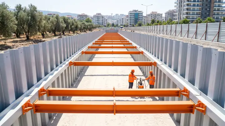 Aydın Palplanş: kanal hattında palplanş iksa